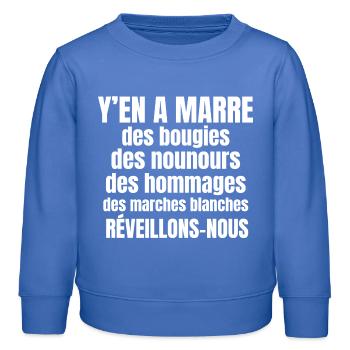 France, tribute, white march - Kids Organic Sweatshirt by Stanley/Stella - carolina blue - Front - AI Model Kid Female (0cm)