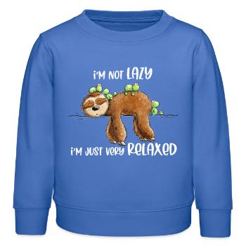Paresseux Dire Très Détendu - Sweat enfant bio Stanley/Stella - carolina blue - Devant - AI Model Kid Female (0cm)