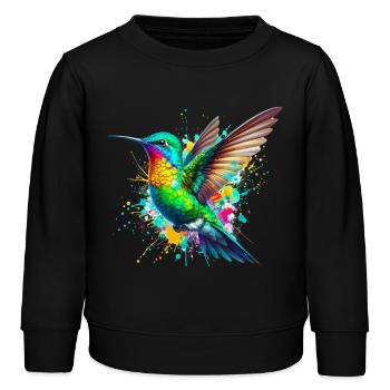 Kolibri - Kinder Organic Sweatshirt Mini Changer von Stanley/Stella - Schwarz - Vorne - AI Model Kid Male (0cm)
