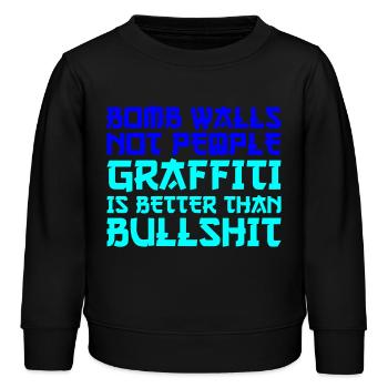 Frieden Graffiti - Kinder Organic Sweatshirt Mini Changer von Stanley/Stella - Schwarz - Vorne - AI Model Kid Male (0cm)