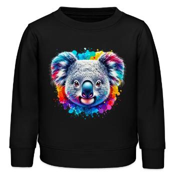 Koala - Kinder Organic Sweatshirt Mini Changer von Stanley/Stella - Schwarz - Vorne - AI Model Kid Male (0cm)