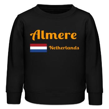Almere Niederlande - Stilvolle Drucke - Kinder Organic Sweatshirt Mini Changer von Stanley/Stella - Schwarz - Vorne - AI Model Kid Male (0cm)
