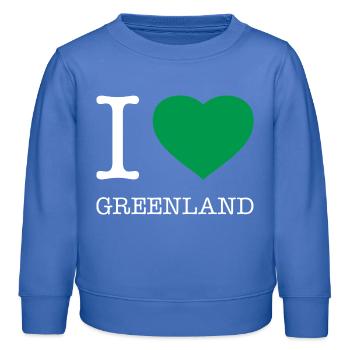 I LOVE GREENLAND Grönland - Kinder Organic Sweatshirt Mini Changer von Stanley/Stella - carolina Blue - Vorne - AI Model Kid Female (0cm)