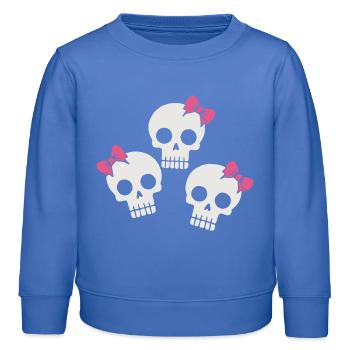 Crâne mignon avec des arcs - Sweat enfant bio Stanley/Stella - carolina blue - Devant - AI Model Kid Female (0cm)
