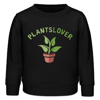 Pflanzenliebe mit Topfpflanze im Cartoon Stil - Kinder Organic Sweatshirt Mini Changer von Stanley/Stella - Schwarz - Vorne - AI Model Kid Male (0cm)