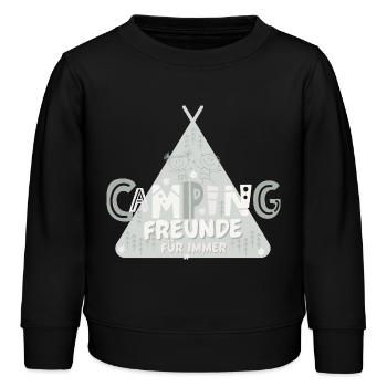 Campingfreunde für immer. Beste Camping Freunde - Kinder Organic Sweatshirt Mini Changer von Stanley/Stella - Schwarz - Vorne - AI Model Kid Male (0cm)