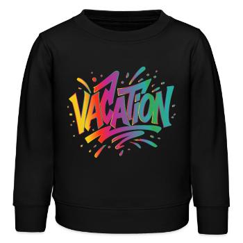 VACATION Schriftzug –Buntes Graffiti im Sommerstil - Kinder Organic Sweatshirt Mini Changer von Stanley/Stella - Schwarz - Vorne - AI Model Kid Male (0cm)