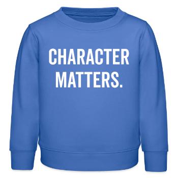 Le caractère compte - Sweat enfant bio Stanley/Stella - carolina blue - Devant - AI Model Kid Female (0cm)