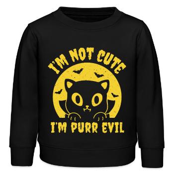 Je ronronne le mal - Sweat enfant bio Stanley/Stella - noir - Devant - AI Model Kid Male (0cm)