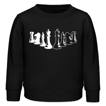 Minimalistisches Schach Silhouette Schachbrett - Kinder Organic Sweatshirt Mini Changer von Stanley/Stella - Schwarz - Vorne - AI Model Kid Male (0cm)
