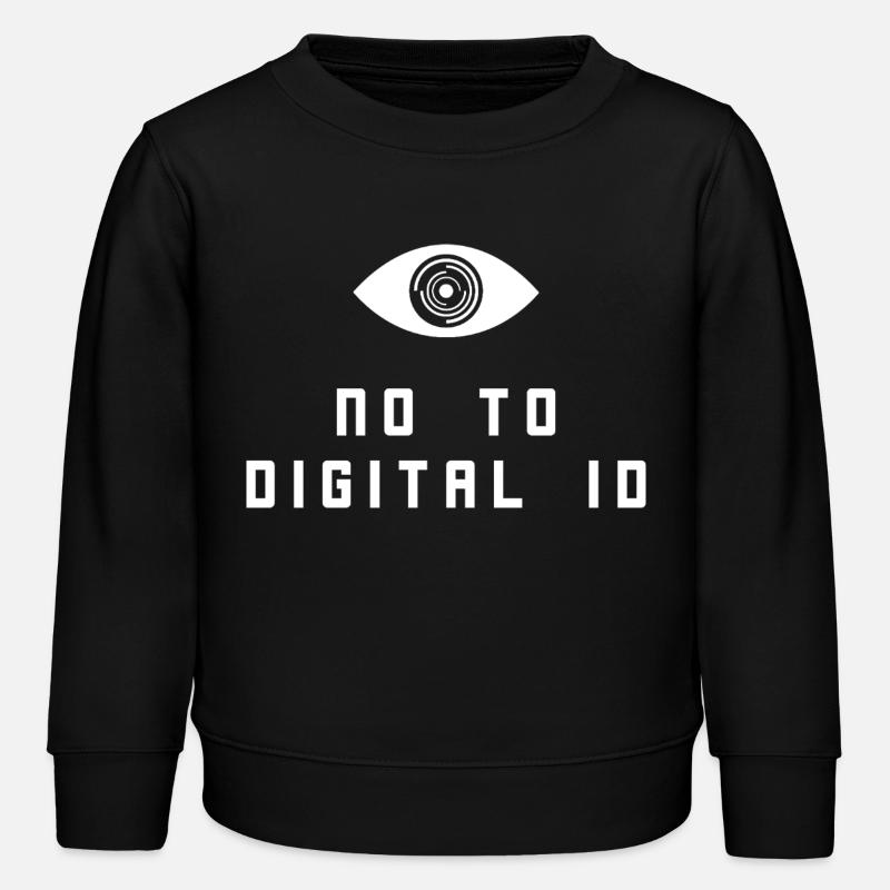 Nein zur digitalen ID - Kinder Organic Sweatshirt Mini Changer von Stanley/Stella - Schwarz