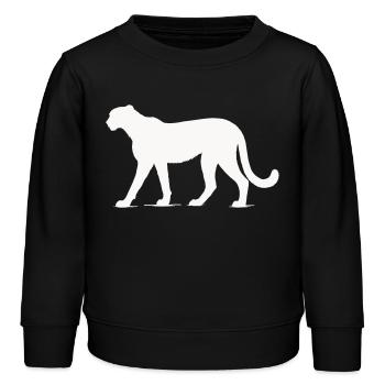 Gepard Tier  - Kinder Organic Sweatshirt Mini Changer von Stanley/Stella - Schwarz - Vorne - AI Model Kid Male (0cm)
