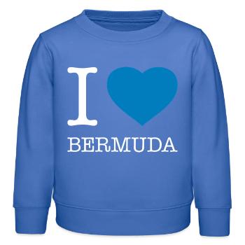 I love Bermuda - Kinder Organic Sweatshirt Mini Changer von Stanley/Stella - carolina Blue - Vorne - AI Model Kid Female (0cm)