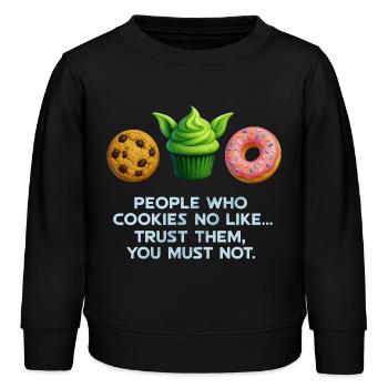 Lustiges Cookie Donut Muffin Shirt für süße Liebhaber - Kinder Organic Sweatshirt Mini Changer von Stanley/Stella - Schwarz - Vorne - AI Model Kid Male (0cm)