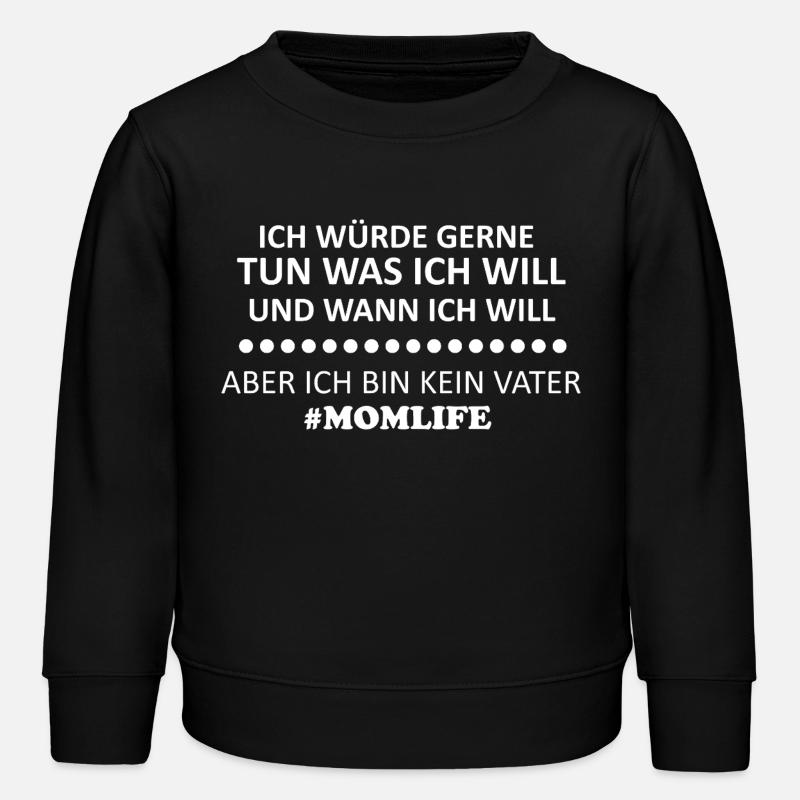 Ich tu was ich will MomLife - Kinder Organic Sweatshirt Mini Changer von Stanley/Stella - Schwarz