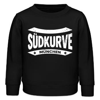 München Südkurve Hoodie – Stolz aus der Kurve - Kinder Organic Sweatshirt Mini Changer von Stanley/Stella - Schwarz - Vorne - AI Model Kid Male (0cm)