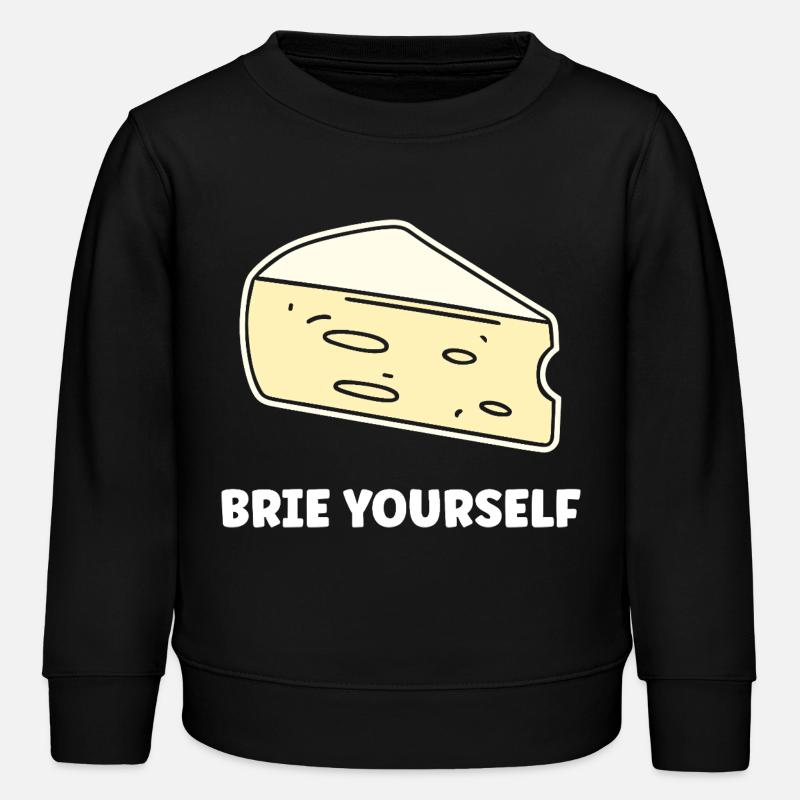 Humor Brie-Käse - Kinder Organic Sweatshirt Mini Changer von Stanley/Stella - Schwarz