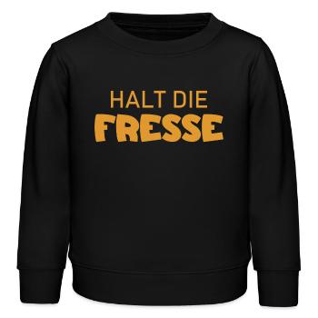 Halt die Fresse - Cooler Spruch - Kinder Organic Sweatshirt Mini Changer von Stanley/Stella - Schwarz - Vorne - AI Model Kid Male (0cm)