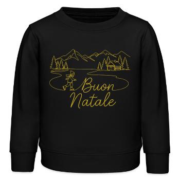 Buon Natale Winterlandschaft winterlich - Kinder Organic Sweatshirt Mini Changer von Stanley/Stella - Schwarz - Vorne - AI Model Kid Male (0cm)