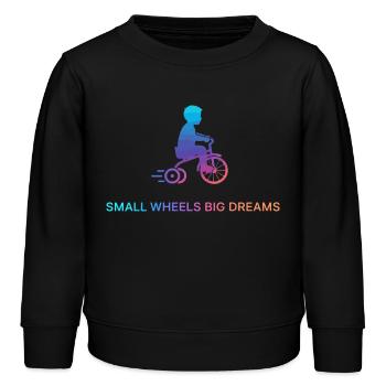 Petites roues : grands rêves - Sweat enfant bio Stanley/Stella - noir - Devant - AI Model Kid Male (0cm)