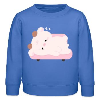 Vache fatiguée - Sweat enfant bio Stanley/Stella - carolina blue - Devant - AI Model Kid Female (0cm)