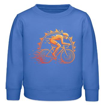 Fahrradfahrer - Kinder Organic Sweatshirt Mini Changer von Stanley/Stella - carolina Blue - Vorne - AI Model Kid Female (0cm)