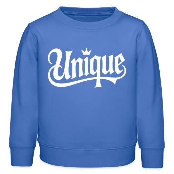Unique Einzigartig Unikat Selbstwert Einzig Artig - Kinder Organic Sweatshirt Mini Changer von Stanley/Stella - carolina Blue - Vorne - AI Model Kid Female (0cm)