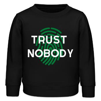 WIDM – Vertraue niemandem. - Kinder Organic Sweatshirt Mini Changer von Stanley/Stella - Schwarz - Vorne - AI Model Kid Male (0cm)