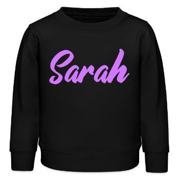 Sarah Namensschrift Druck - Kinder Organic Sweatshirt Mini Changer von Stanley/Stella - Schwarz - Vorne - AI Model Kid Male (0cm)