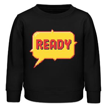 Ready Pixel Burst - Kinder Organic Sweatshirt Mini Changer von Stanley/Stella - Schwarz - Vorne - AI Model Kid Male (0cm)