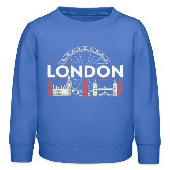 Londres Skyline et Grande Roue - Sweat enfant bio Stanley/Stella - carolina blue - Devant - AI Model Kid Female (0cm)