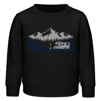 Camping Shirt für Wohnmobil Camper - Kinder Organic Sweatshirt Mini Changer von Stanley/Stella - Schwarz - Vorne - AI Model Kid Male (0cm)