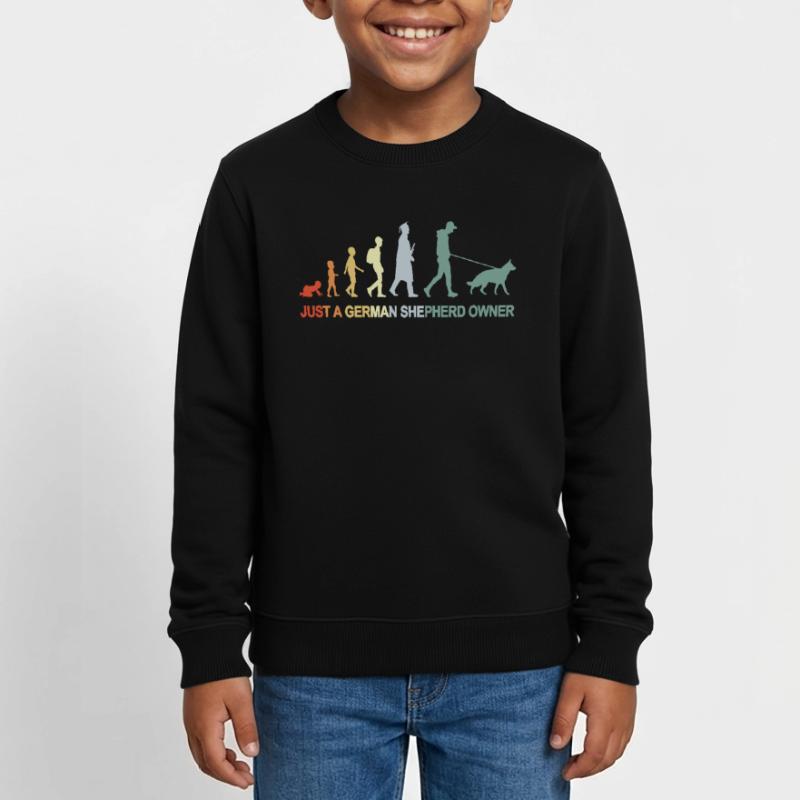 Evolution Schäferhund Besitzer Kinder Organic Sweatshirt Mini Changer von Stanley/Stella