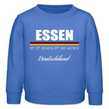 Essen - Kinder Organic Sweatshirt Mini Changer von Stanley/Stella - carolina Blue - Vorne - AI Model Kid Female (0cm)