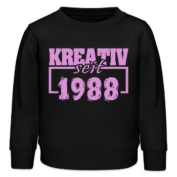 Kreativ 1988 - Kinder Organic Sweatshirt Mini Changer von Stanley/Stella - Schwarz - Vorne - AI Model Kid Male (0cm)