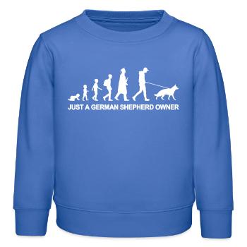 Just A German Shepherd Owner - Kinder Organic Sweatshirt Mini Changer von Stanley/Stella - carolina Blue - Vorne - AI Model Kid Female (0cm)