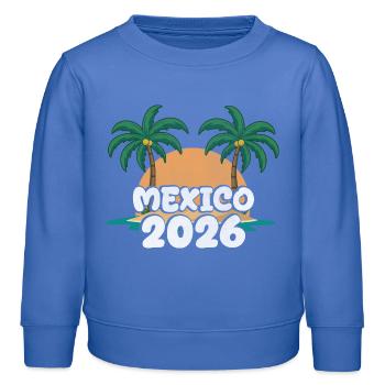 Mexiko 2026 - Kinder Organic Sweatshirt Mini Changer von Stanley/Stella - carolina Blue - Vorne - AI Model Kid Female (0cm)