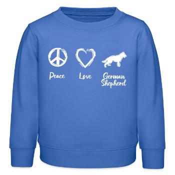 Peace Love German Shepherd - Kinder Organic Sweatshirt Mini Changer von Stanley/Stella - carolina Blue - Vorne - AI Model Kid Female (0cm)