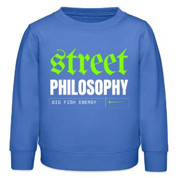 Philosophie Urbaine et Énergie Poisson - Sweat enfant bio Stanley/Stella - carolina blue - Devant - AI Model Kid Female (0cm)