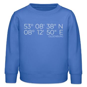 coordonnées Oldenburg - Sweat enfant bio Stanley/Stella - carolina blue - Devant - AI Model Kid Female (0cm)