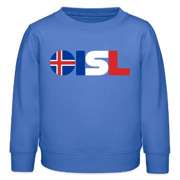 Islande - Sweat enfant bio Stanley/Stella - carolina blue - Devant - AI Model Kid Female (0cm)