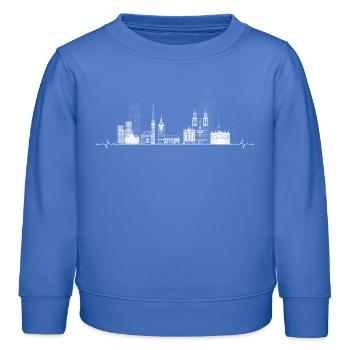 Skyline Pulse Stadtbild T-Shirt - Kinder Organic Sweatshirt Mini Changer von Stanley/Stella - carolina Blue - Vorne - AI Model Kid Female (0cm)