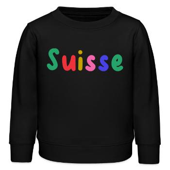SCHWEIZ. LAND - Kinder Organic Sweatshirt Mini Changer von Stanley/Stella - Schwarz - Vorne - AI Model Kid Male (0cm)