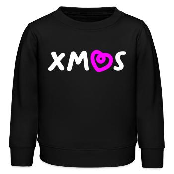 Noël Coeur Noël Noël Avent Père Noël - Sweat enfant bio Stanley/Stella - noir - Devant - AI Model Kid Male (0cm)