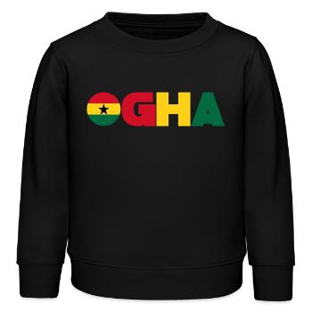 Ghana - Kinder Organic Sweatshirt Mini Changer von Stanley/Stella - Schwarz - Vorne - AI Model Kid Male (0cm)