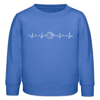 Battement de cœur du basket-ball - Sweat enfant bio Stanley/Stella - carolina blue - Devant - AI Model Kid Female (0cm)