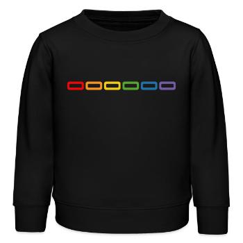 LGBT Shirt Regenbogen für den nächsten CSD. - Kinder Organic Sweatshirt Mini Changer von Stanley/Stella - Schwarz - Vorne - AI Model Kid Male (0cm)