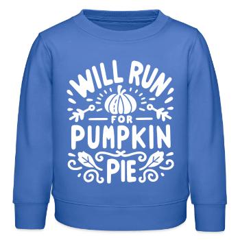 Va courir pour la tarte à la citrouille - Sweat enfant bio Stanley/Stella - carolina blue - Devant - AI Model Kid Female (0cm)