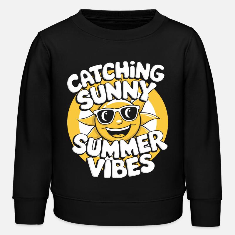 Moments d’été ensoleillés Vibrations Soleil d’été - Sweat enfant bio Stanley/Stella - noir