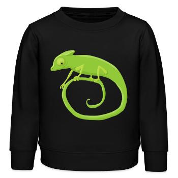 Chamäleonkringel - Kinder Organic Sweatshirt Mini Changer von Stanley/Stella - Schwarz - Vorne - AI Model Kid Male (0cm)